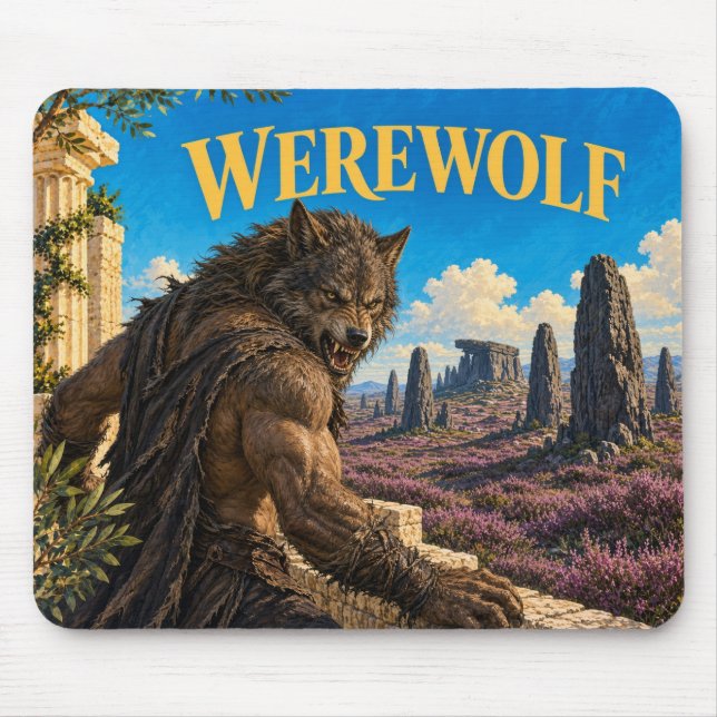 Werwolf, Gothic Fantasy Monster Mousepad (Vorne)