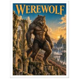 Werwolf, Gothic Fantasy Monster Postkarte