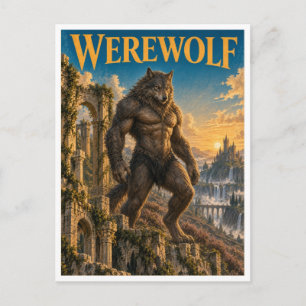 Werwolf, Gothic Fantasy Monster Postkarte