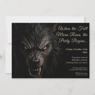 Werwolf-Heul-Halloween-Kostenparty-Einladung Einladung
