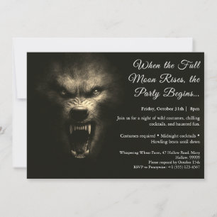 Werwolf-Heul-Halloween-Kostenparty-Einladung Einladung