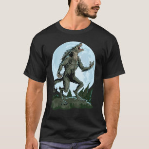 Werwolf heult auf dem Mond, gruselig Wolf Vollmond T-Shirt