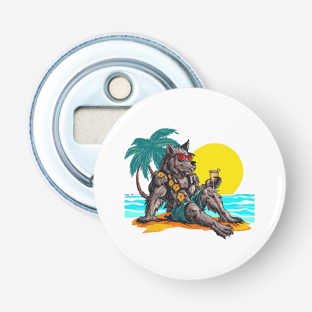 Werwolf im Urlaub Flaschenöffner (Vorderseite)