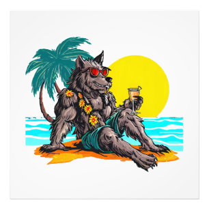 Werwolf im Urlaub Fotodruck