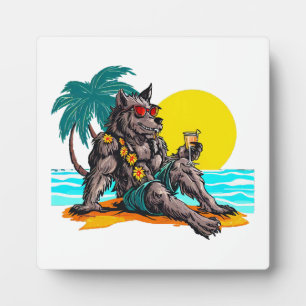 Werwolf im Urlaub Fotoplatte