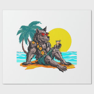 Werwolf im Urlaub Geschenkpapier