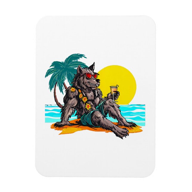 Werwolf im Urlaub Magnet (Vertikal)