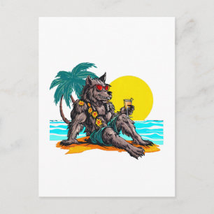 Werwolf im Urlaub Postkarte
