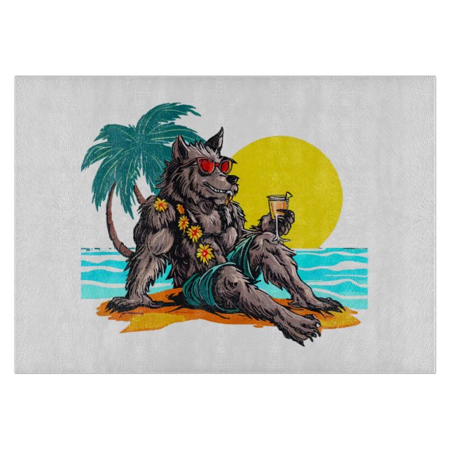 Werwolf im Urlaub Schneidebrett (Vorderseite)