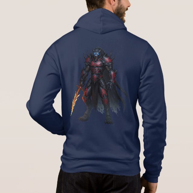 Werwolf-Krieger-Hoodie – Hyperrealistische Kunst Hoodie (Rückseite)