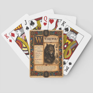 Werwolf, mittelalterliche Bestiarien-Kunst Spielkarten