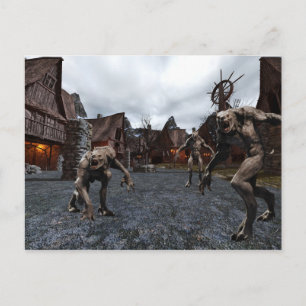 Werwolf-Pack in der Stadt Postkarte