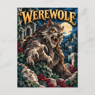 Werwolf, Paper Cut Monster Postkarte