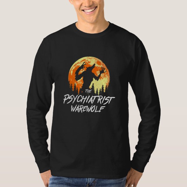 Werwolf-Psychiater Werwolf Halloween-Psych T-Shirt (Vorderseite)