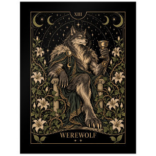 Werwolf, Sternen-Tarot-Kunst Postkarte