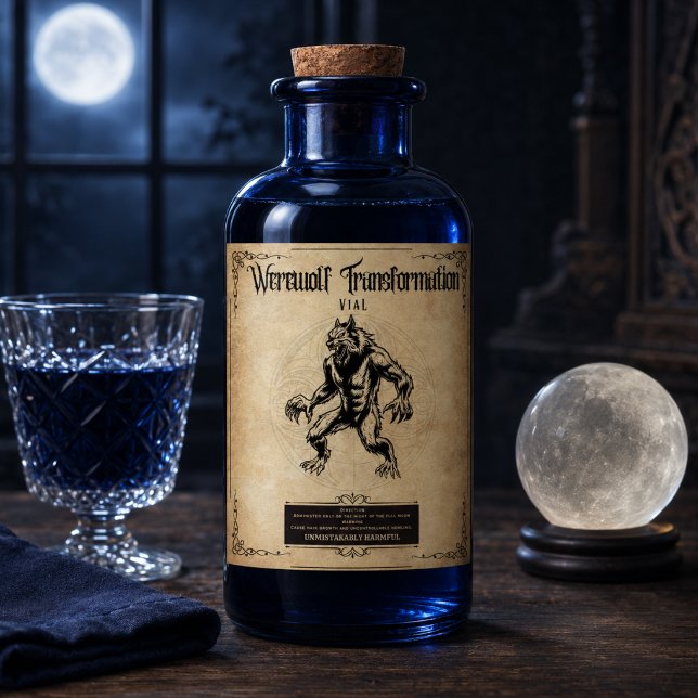 Werwolf-Transformations-Elixier: Umarme die Bestie Weinetikett (Von Creator hochgeladen)