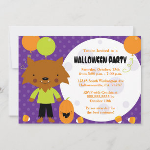 Werwolf und Halloween-Kostüm-Party laden Einladung