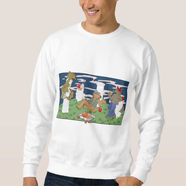 Werwölfe beim Pizza-Essen Sweatshirt für Männer (Vorderseite)