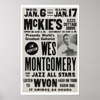 Wes Montgomery bei McKie´s Jazz Vintag Poster