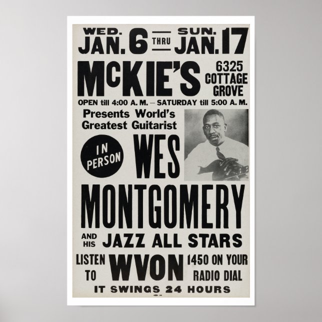 Wes Montgomery bei McKie´s Jazz Vintag Poster (Vorne)