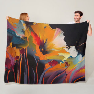 Wesen des Gartens – Abstrakter floraler Ausdruck Fleecedecke