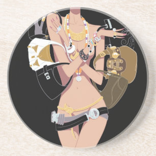 Wesensmerkmale-schwarzer Untersetzer