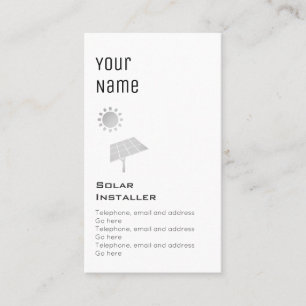 "Wesentliche" Solarpreis-Karten Visitenkarte