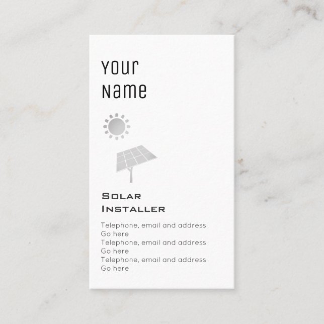 "Wesentliche" Solarpreis-Karten Visitenkarte (Vorderseite)