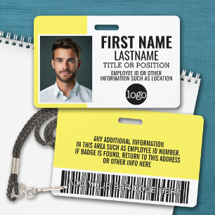 Wesentliches Mitarbeiter-ID-Foto, Bar-Code, Logo, Ausweis