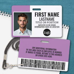 Wesentliches Mitarbeiter-ID-Foto, Bar-Code, Logo, Ausweis