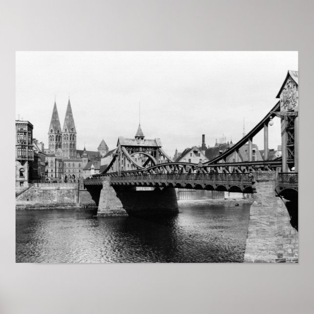 Weser Bridge, Bremen, c.1910 Poster (Vorne)
