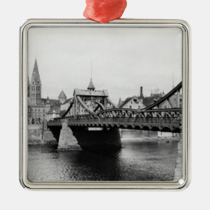 Weser Brücke, Bremen, c.1910 Silbernes Ornament