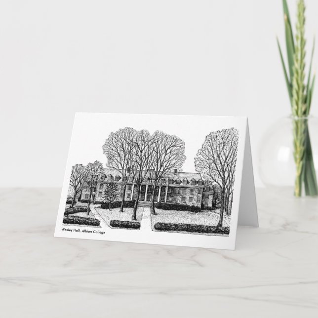 Wesley Hall, Albion Uni, notecard Karte (Vorderseite)
