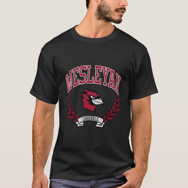 Wesleyan Kardinals Sieg Vintage Dunkle Heather T-Shirt (Vorderseite)