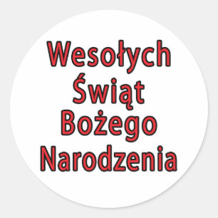 Wesolych Swiat Bozego Narodzenia Runder Aufkleber