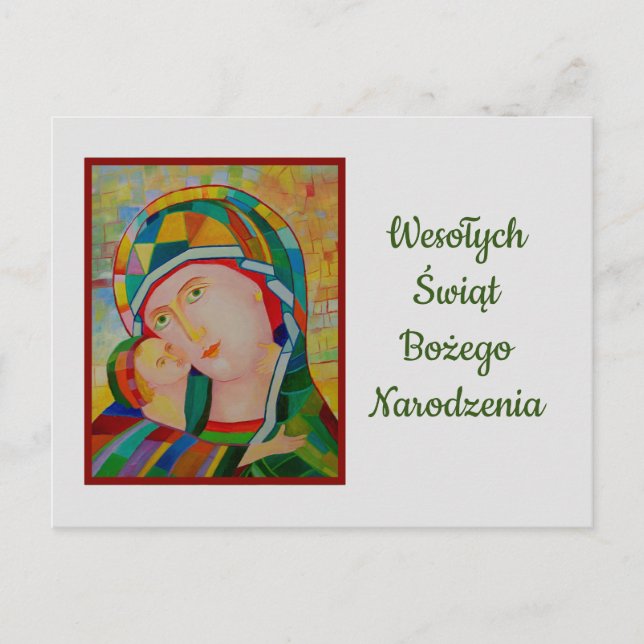 Wesołych Świąt Bożego Narodzenia Weihnachtskarte Postkarte (Vorderseite)