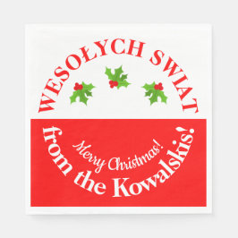 Wesolych Swiat Christmas Party Polnischer Flagge u Serviette