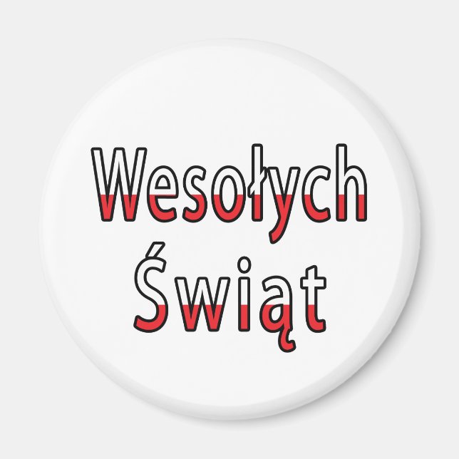 Wesolych Swiat Flag Magnet (Vorne)