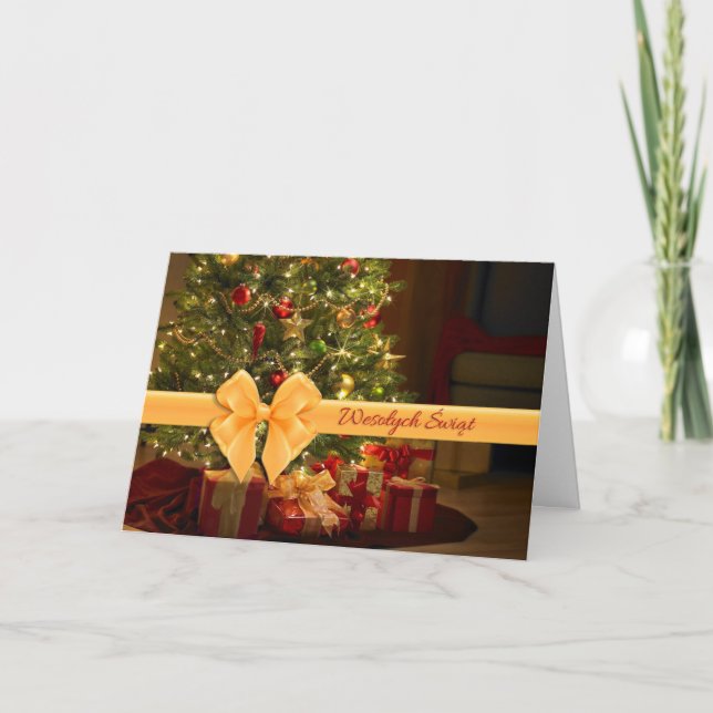 Wesolych Swiat - frohe Weihnacht-Karte Feiertagskarte (Vorderseite)