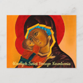 Wesołych Świąt Frohe Weihnachtsfeier Jungfrau und Postkarte