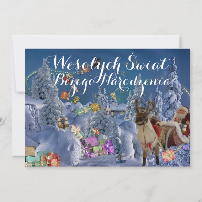 Wesołych świąt MerChristmas Card Polen Ankündigung (Vorderseite)