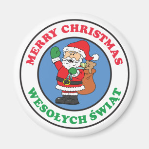 Wesolych Swiat Polish Christmas Santa Magnet