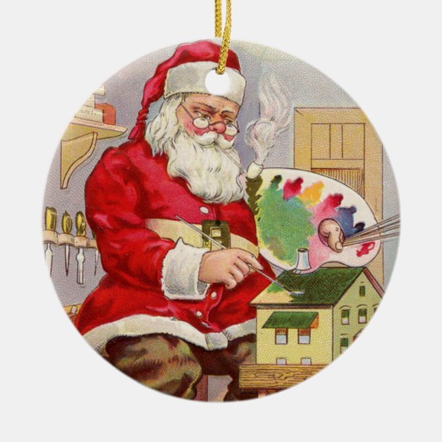 Wesołych Świąt Polnisch Frohe Weihnachtsdekoration Keramik Ornament (Vorne)