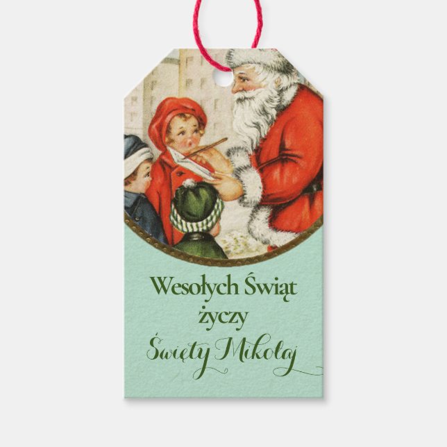 Wesołych Świąt Polnisch Frohe Weihnachtszeit Weihn Geschenkanhänger (Vorderseite)