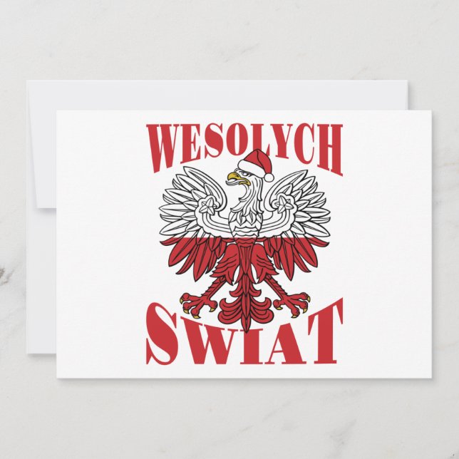 Wesolych Swiat Polnischer Weihnachtsadler Weihnach Feiertagskarte (Vorderseite)