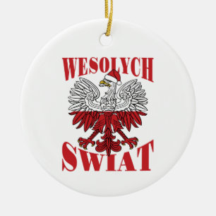 Wesolych Swiat Polnischer Weihnachtsadler Weihnach Keramik Ornament