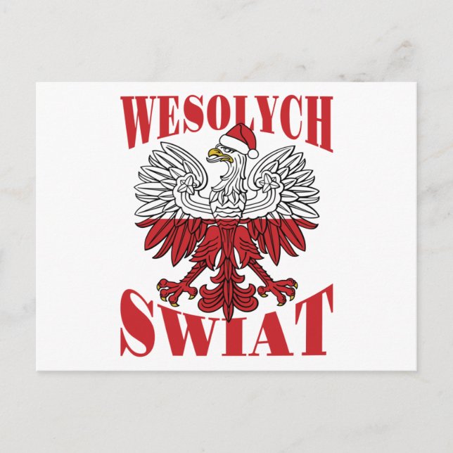 Wesolych Swiat Polnischer Weihnachtsadler Weihnach Postkarte (Vorderseite)