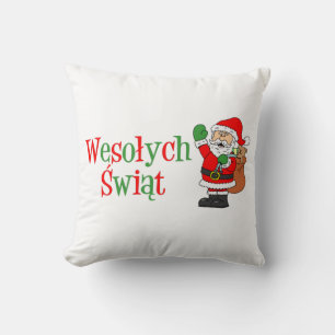 Wesolych Swiat Polnisches Weihnachtsbaumkissen Kissen