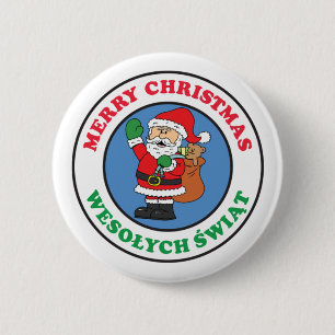 Wesolych Swiat Polnisches Weihnachtsfest Button