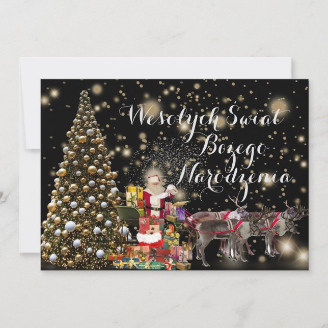 Wesołych świąt Religiöse Weihnachtskarte auf Polni Ankündigung (Vorderseite)